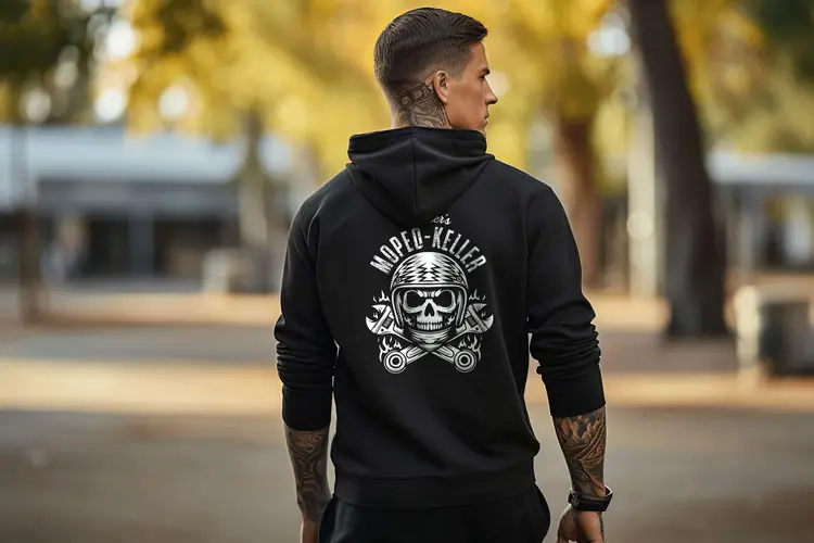 Dieters Moped Keller Textildruck Hoodies